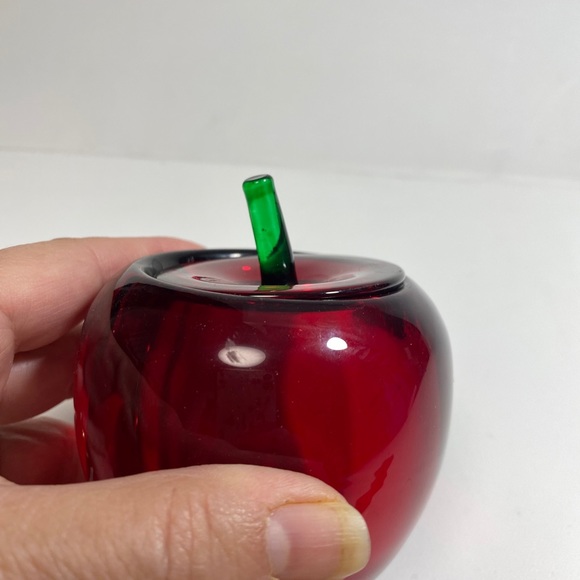 Godinger Shannon Crystal Designs of Ireland Red Apple Lidded Trinket votive - Picture 6 of 16
